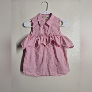 Michael Kors Pink Tank Top with Gathered Waist